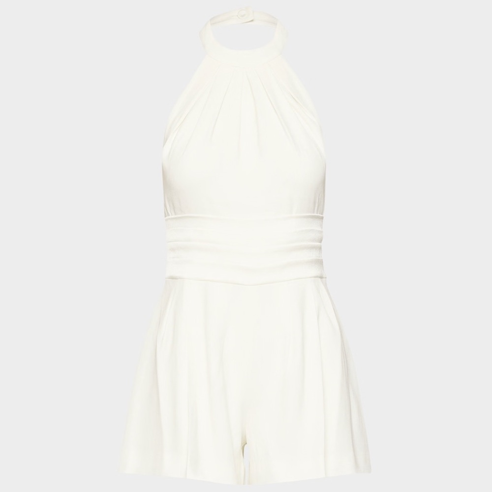 Aritzia Ten White Halter Romper